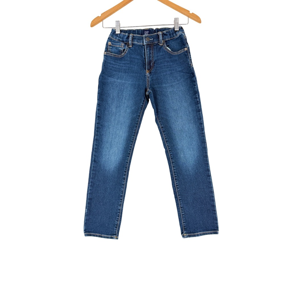 Gap Kids Boys Regular Stretch Slim Jeans Dark Wash Blue Size 10 Adjustable Waist